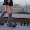 Winter Fall Knitted Leg Warmers Japanese Korean Style Wide Leg Cover Y2K Flared Split Knee High Long Socks for Women