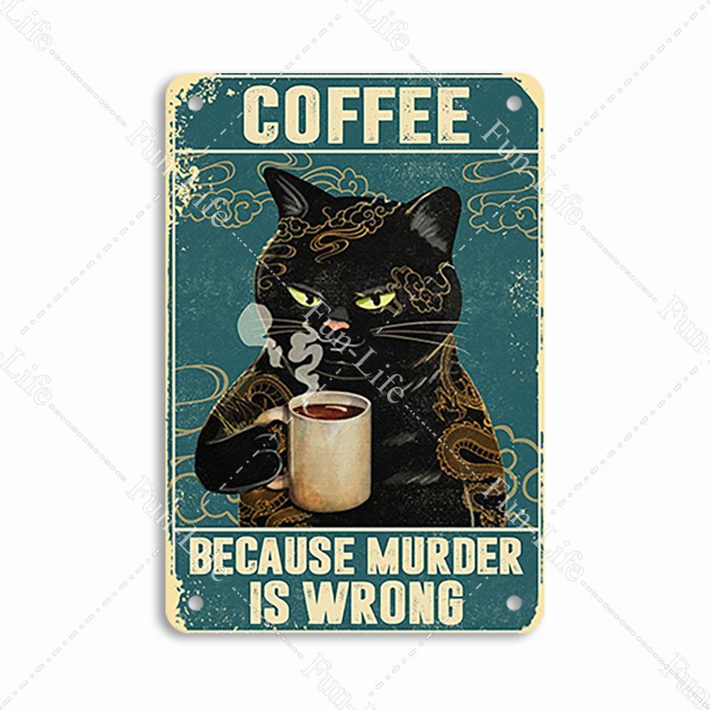 Vintage Cat Metal Sign Poster, Home Decor, Retro Animals Tin Sign, Living Room, Pet Shop, Bar, Hotel, 20x30cm