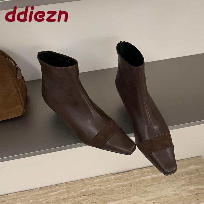 Fashion Fashion Pointed Toe Modern Ladies Ankle Boots With Footwear Low Heel Women Stretch Short Boots Female Pumps Shoes lady
