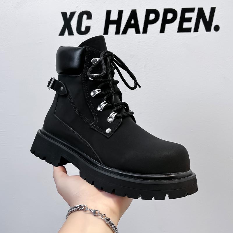 

Thick soled New men s boots Autumn and Winter Trendy Styles Fashion Party Daily Business Office Autumn and winter leather shoes 44