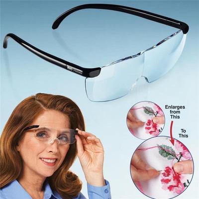 Vergrößerndes Leseglas, große Linse, Lupe, Leselupe, besonders für alte Menschen, Farbe Schwarz, Weiß