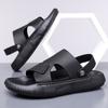 Casual Leather Summer Men Slippers Breathable Sandals Classics Beach Slides Outdoor Male Flip Flops Soft Dual-Purpose Half Drag
