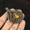 Ammonite Fossil Copper Pendant Copper Wire Wrapped Pendant Gemstone Copper Jewelry Handmade Pendant Gift For Him Ammonite Fossil Jewelry