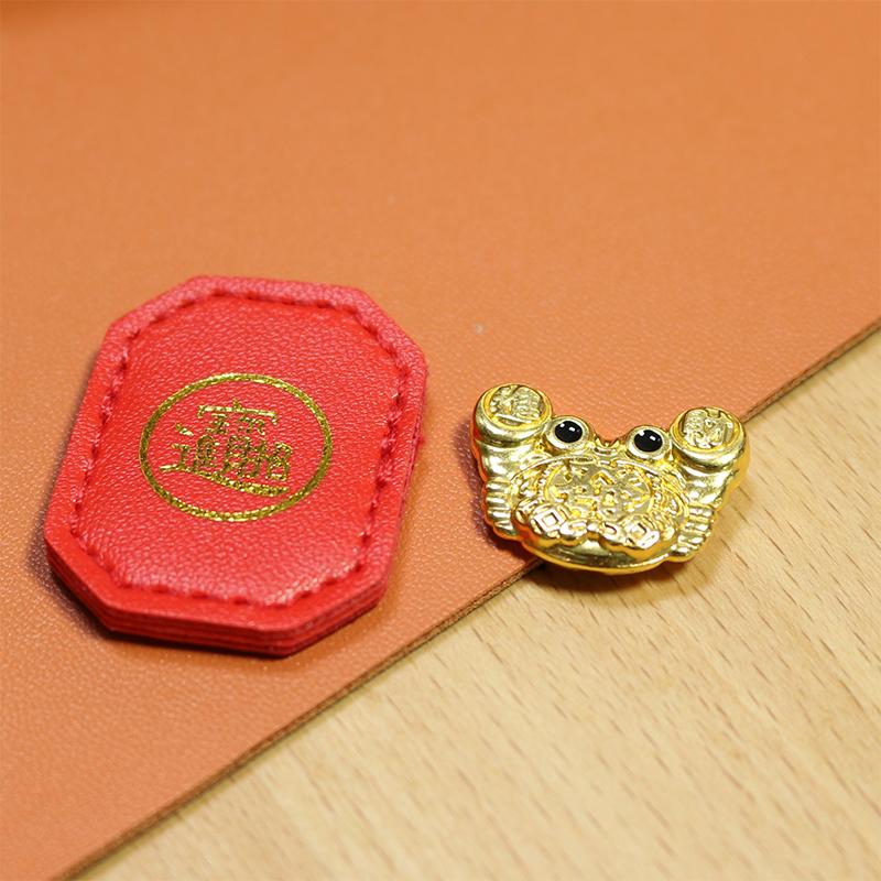 Fengshui Lucky Crab Wallet Charm Money-Biting Crab Ornaments Decor With "Daily Wealth" For Longevity Financial Stability