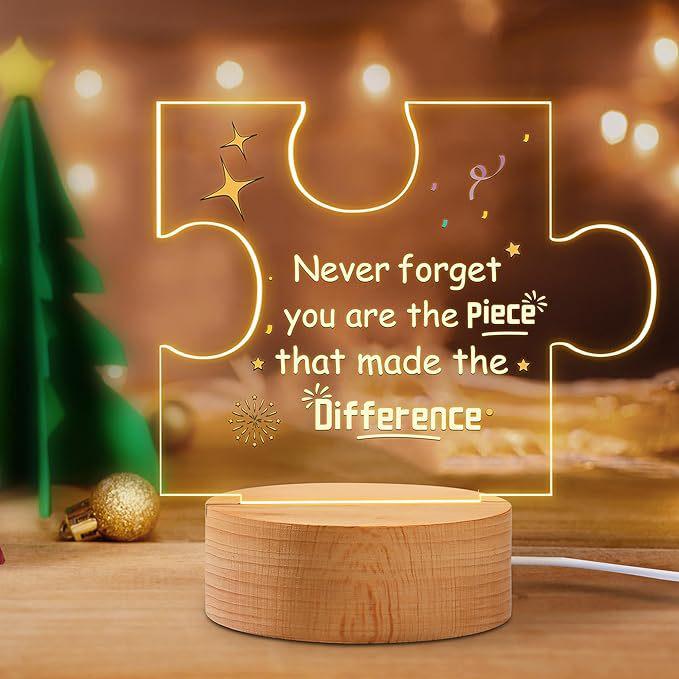 Love-Shaped 3D Acrylic Night Light Puzzle for Holiday Greetings