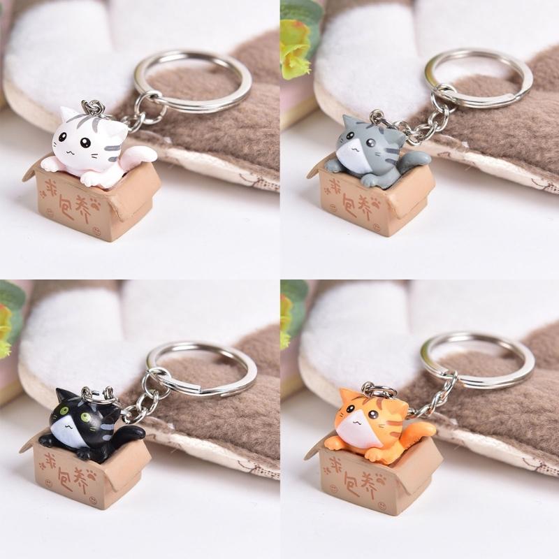 Happy Cats Keychain Small Key Holder Lovely Stylish Pendant for Versatile Daily Accessories Backpack and Gifts  Ornament