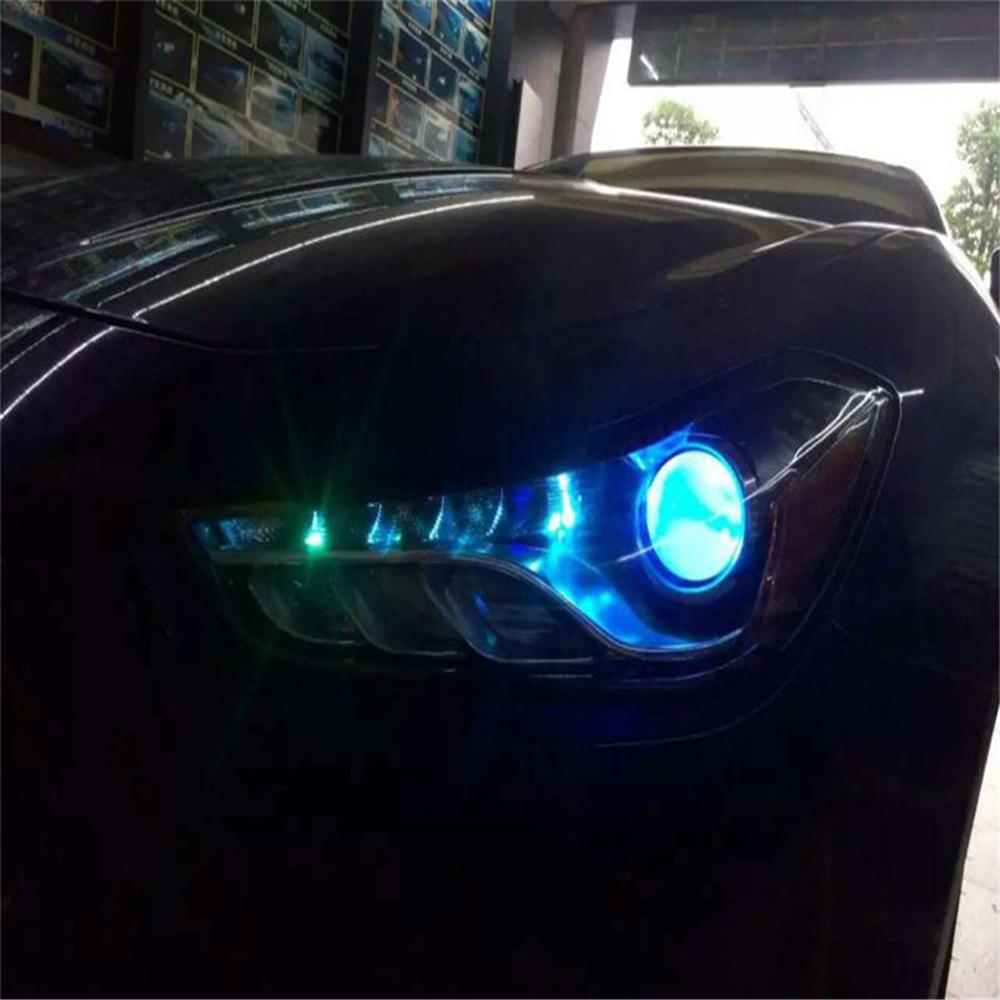 Pair RGB LED Devil Eyes Demon Eye Car Headlight Projector Bluetooth Control