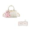 Disney Mickey Ins Style Fashion Versatile Boston Bag Women Handbag Milk-White Cherry-Blossom-Pink BMK-73319