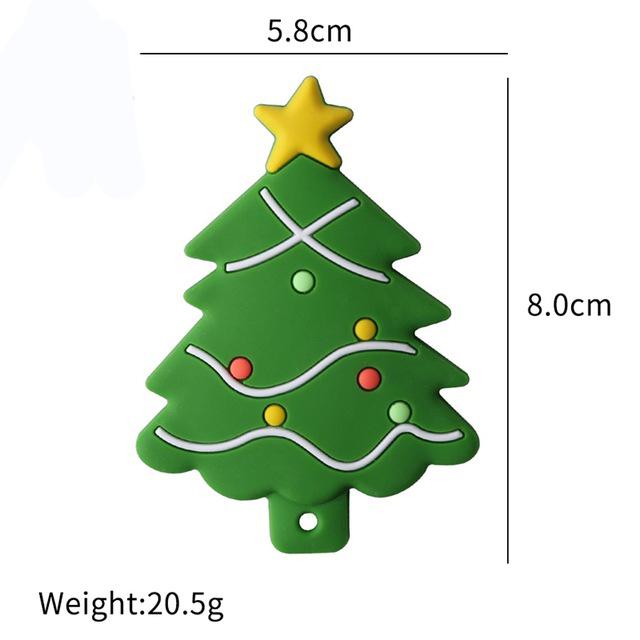 Bite Bites 1Pc Silicone Teether Christmas Gifts Tree Snowflake Pacifier Chain Making Food Grade Silicone Sika Deer Baby Teether