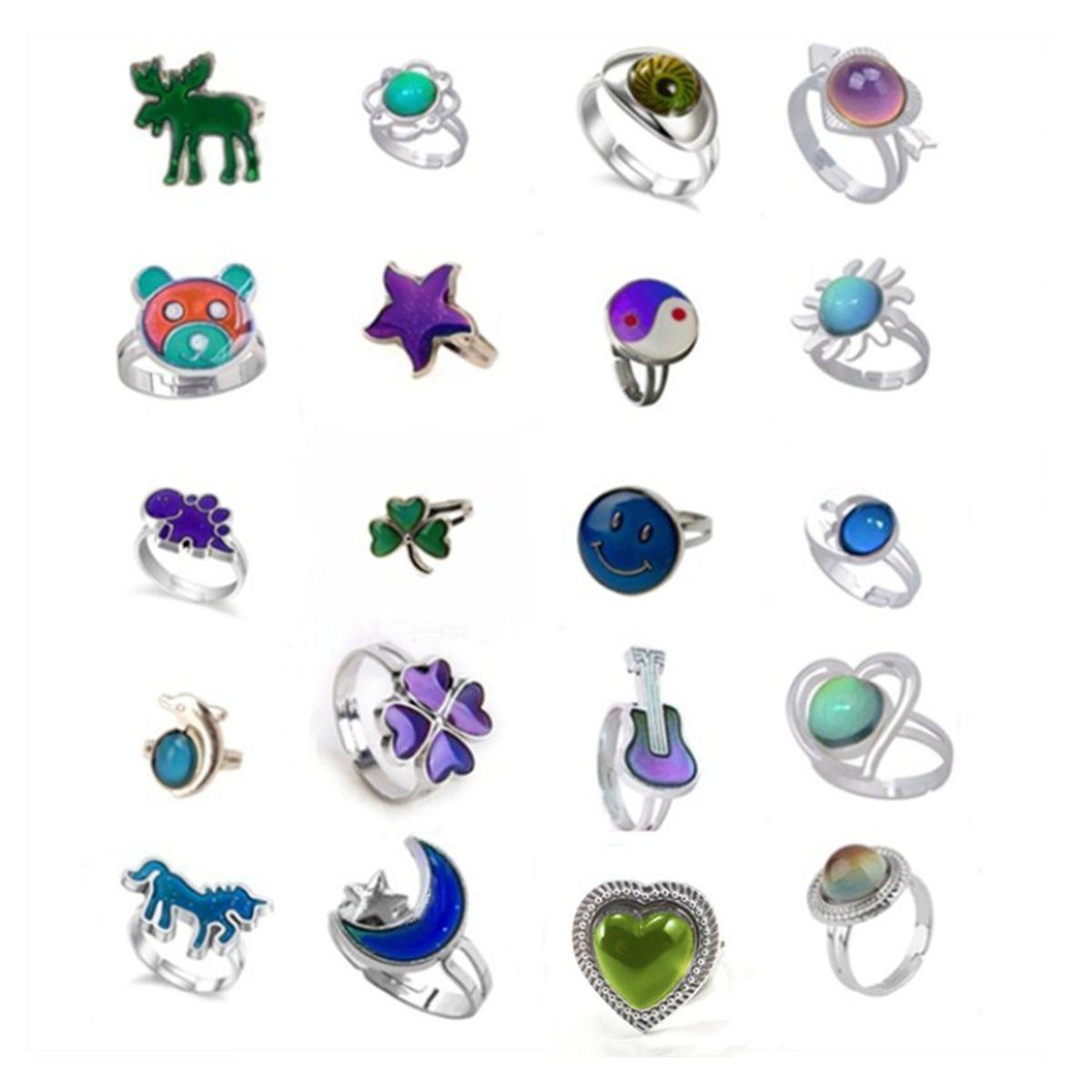 

Кольца настроения Единорог Регулируемые Разные стили Нелегко сломать Красивые Меняющиеся от температуры украшения Уникальный дизайн Вечеринка