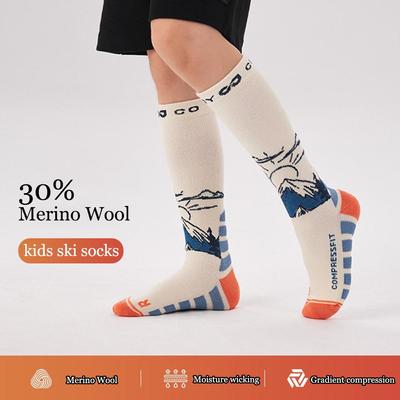 Kinder Merinowolle Skisocken Mädchen Jungen Thermische Winter Warme Dicke Atmungsaktive Socken zum Skifahren Snowboarden