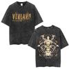 Anime Vinland Saga Thorfinn Washed Vintage T Shirt Men Women Manga Casual Oversized T-shirts Male Retro Cotton Short Sleeve Tees