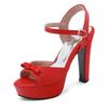 Krazing Pot Polyurethane Super High Heels Summer Size 43 Size 42 Size 50 Butterfly-knot Women Peep Toe Sandals