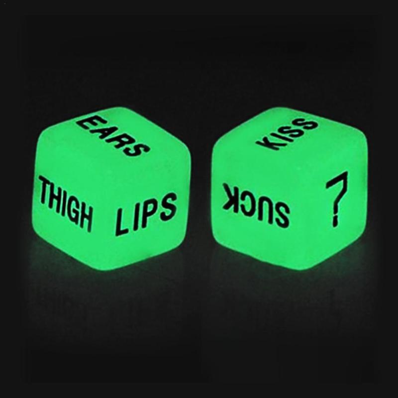 Luminous Sexy Dice Beautiful English Carving Couples Dice Play Game Dices Toys Play Games For Bar KTV