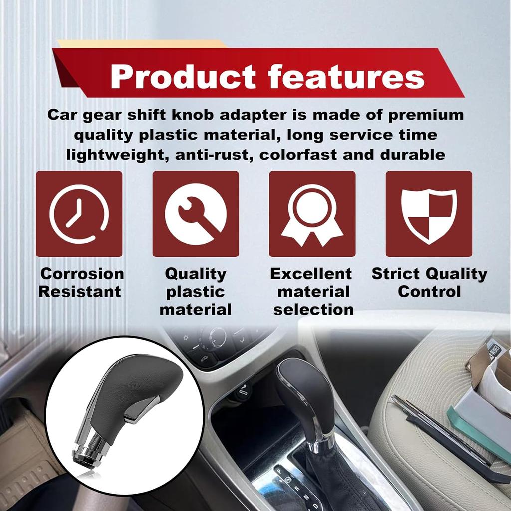 Automatic Gear Stick Shift Knob Compatible With 2012-2017 Buick Verano Car Gear Shift Knob Leather Car Stick Lever Gear Shifter Knob Cover Head