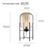 Nordic Industrial Smoky Gray Glass Floor Lamp - Creative Design for Living Room & Bedroom