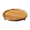 Traditional Japanese Elevated Serving Tray Natural Finish High Foot Display Tray for Food Fruits and Decors Storage