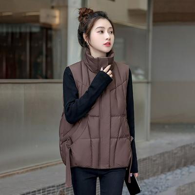 Short Cotton Waistcoat Loose Fashion Cotton Waistcoat Autumn and Winter Women's Down Cotton Waistcoat Vest
