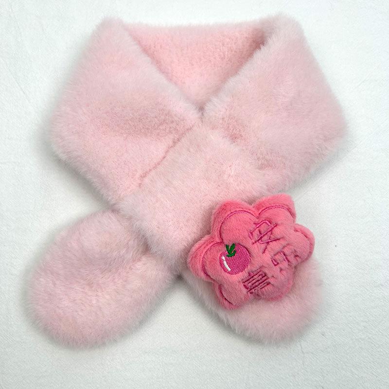 2025 Children's Cartoon Rabbit Fur Scarf – Thickened, Plush, Autumn/Winter Baby Neck Warmer for New Year and Christmas.