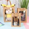 1PC Transparent Window Carrying Bag Clear Gift Bags Tote Paper Bag for Wedding Birthday Gifts Supplies Shopping Bags