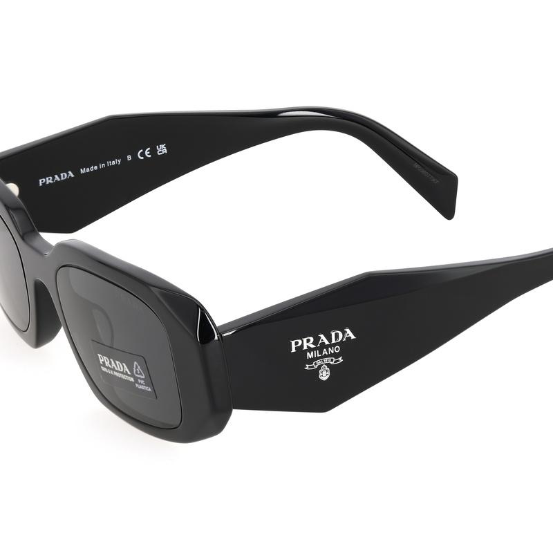 Prada Óculos de Sol [Disponível com prescrição] Logo em relevo na lateral, fibra de acetato Preto 51 embalagem básica - estojo para óculos + caixa de embalagem