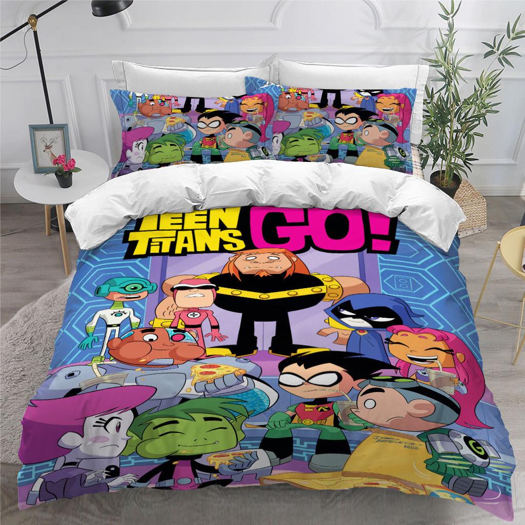 Animation 3D Digital Printing Three-Piece Home Textile Diy Quilt Cover Bed Pillowcase