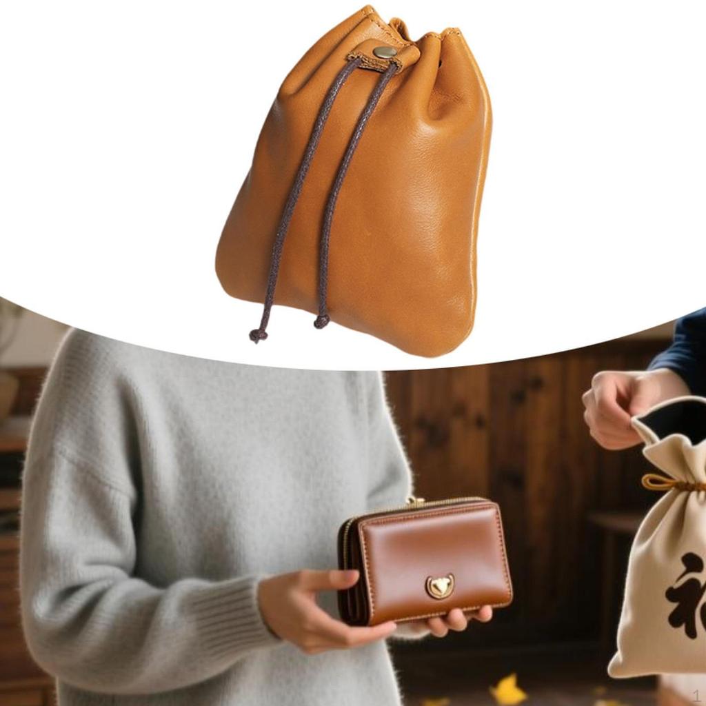 PU Leather Change Pouch Wallet Portable Earphone Carrying Case for Keys Jewelry