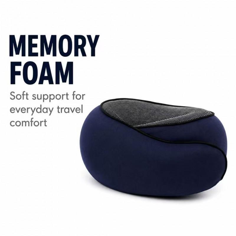 Memory Foam Travel Neck Pillow U-Shaped Airplane Sleep Office Car Use Portable Foldable With Carry Pouch