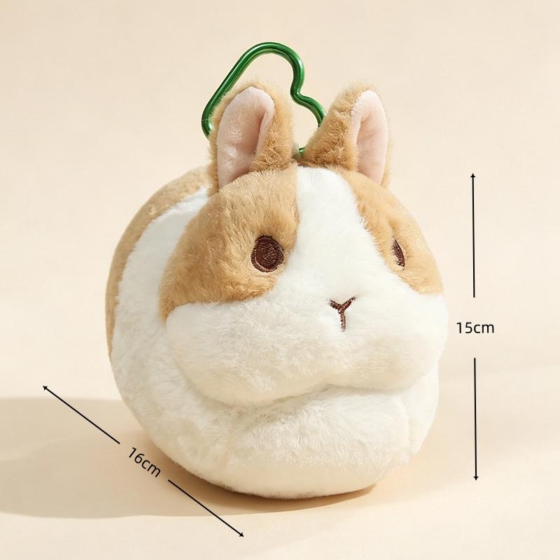 Kawaii dicker Kaninchenpuppen-Schlüsselanhänger Lustiger Kaninchen-Plüschanhänger Flauschige Tier-Stofftiere Cartoon-Taschenanhänger Einzigartige Geschenkidee