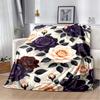 Pink Smile Face & Flower Print Flannel Blanket, Soft Cozy Warm Throw for Bed Sofa Couch, Lightweight All Season Plush Cover