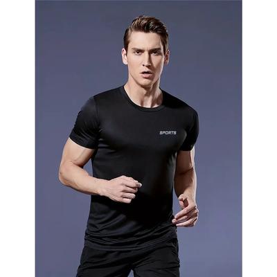 Pánské letní sportovní tričko Ledové hedvábí Volné Rychleschnoucí Fitness Krátký rukáv Velký velikost Horní díl Ležérní Cool Prodyšný Krátký rukáv