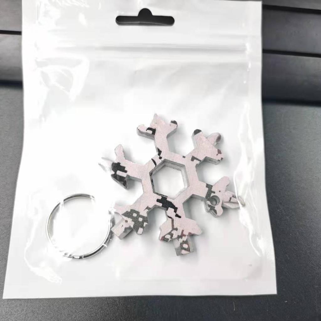 Multifunction Snowflake Wrench Keychain: Hex & Octagonal Universal Outdoor Tool