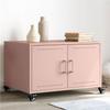 VidaXL Coffee Table, Side Table with Handle, End Table with Door, Living Room Storage Furniture, Pink 846687
