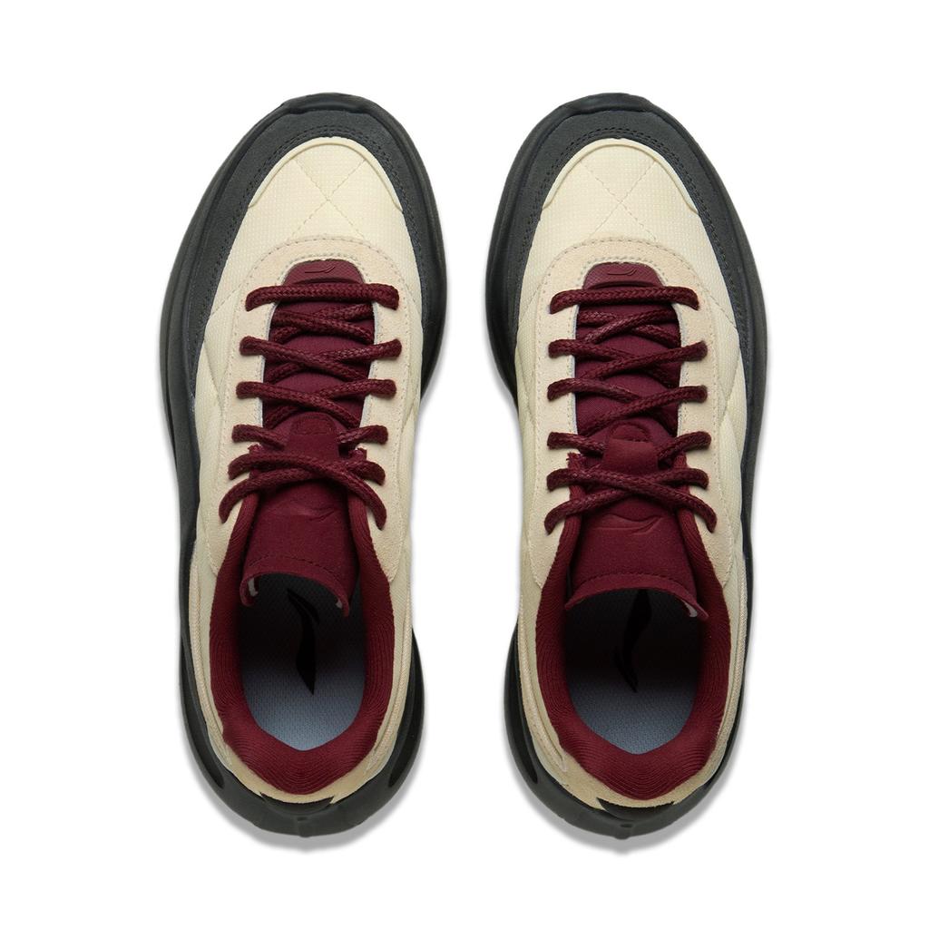 Li-Ning Cloud Wave Lace Soft Rebound Versatile Fashion Shock Absorption Non-Slip Lightweight Low-Top Casual Shoes Women casual shoes Gray AGLU300-2