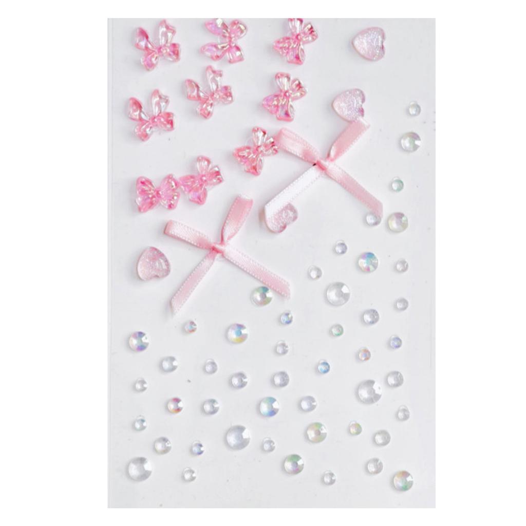 1 Vel Zelfklevende Kunstparels Edelstenen 3mm 4mm 5mm 6mm Beige Mini Parel Strepen voor Nagels DIY Knutselen Gezicht Lichaam Kunst Decoratieve Stickers