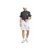 Adidas Ray Striped Logo Pullover Polo Shirt Men Polo Shirts Carbon IN6600