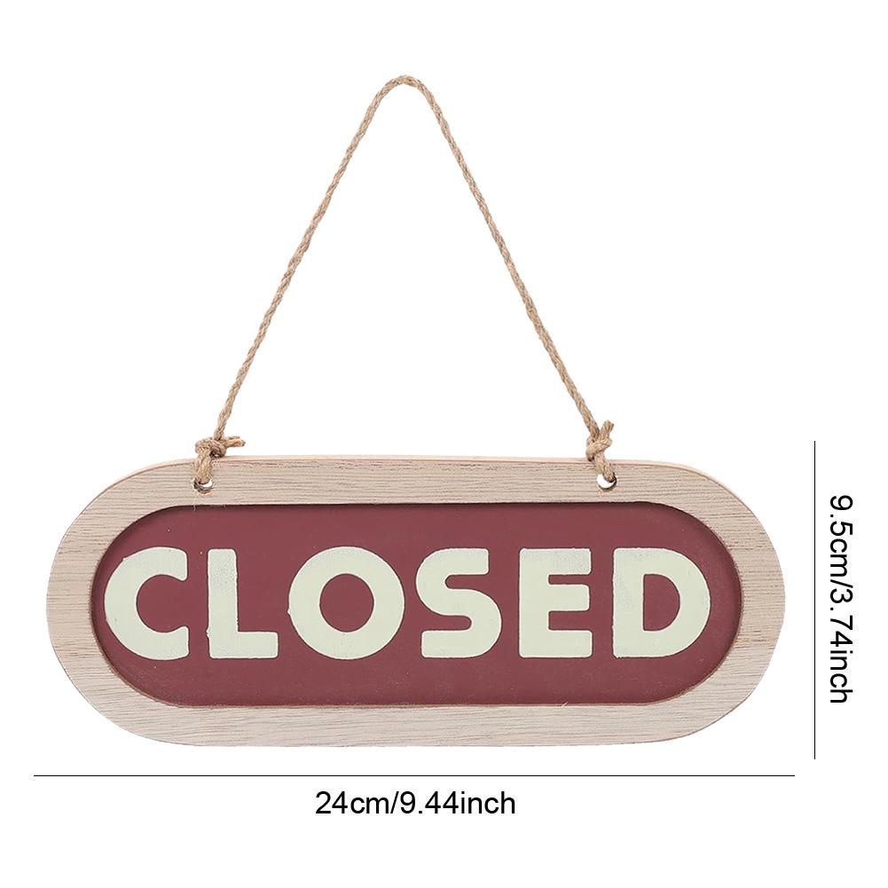Double Sided Business Door Sign with Rope Wooden Open and Close Sign Business Door Hanging Tag for Store Door Window