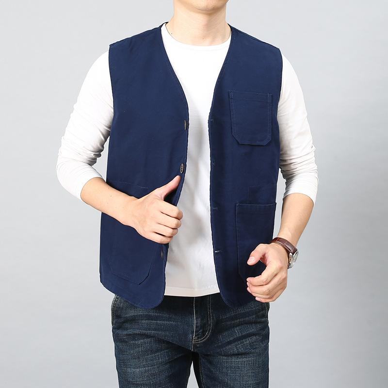 Gilet da Uomo in Puro Cotone Canottiera Senza Maniche Gilet Oversize con Peluche per Abbigliamento da Uomo