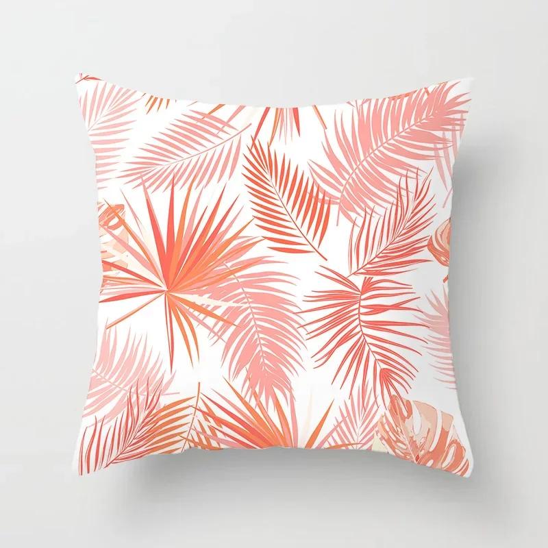 Modern Coral Red Cushion Covers Nordic Geometry Print Pillowcase Simple Pillowcase for Sofa Seats Livingroom Decorative 45*45cm