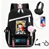 One Piece Chopper Luffy Anime Backpack School Travel USB Charging Large Capacity Canvas Bag Unisex