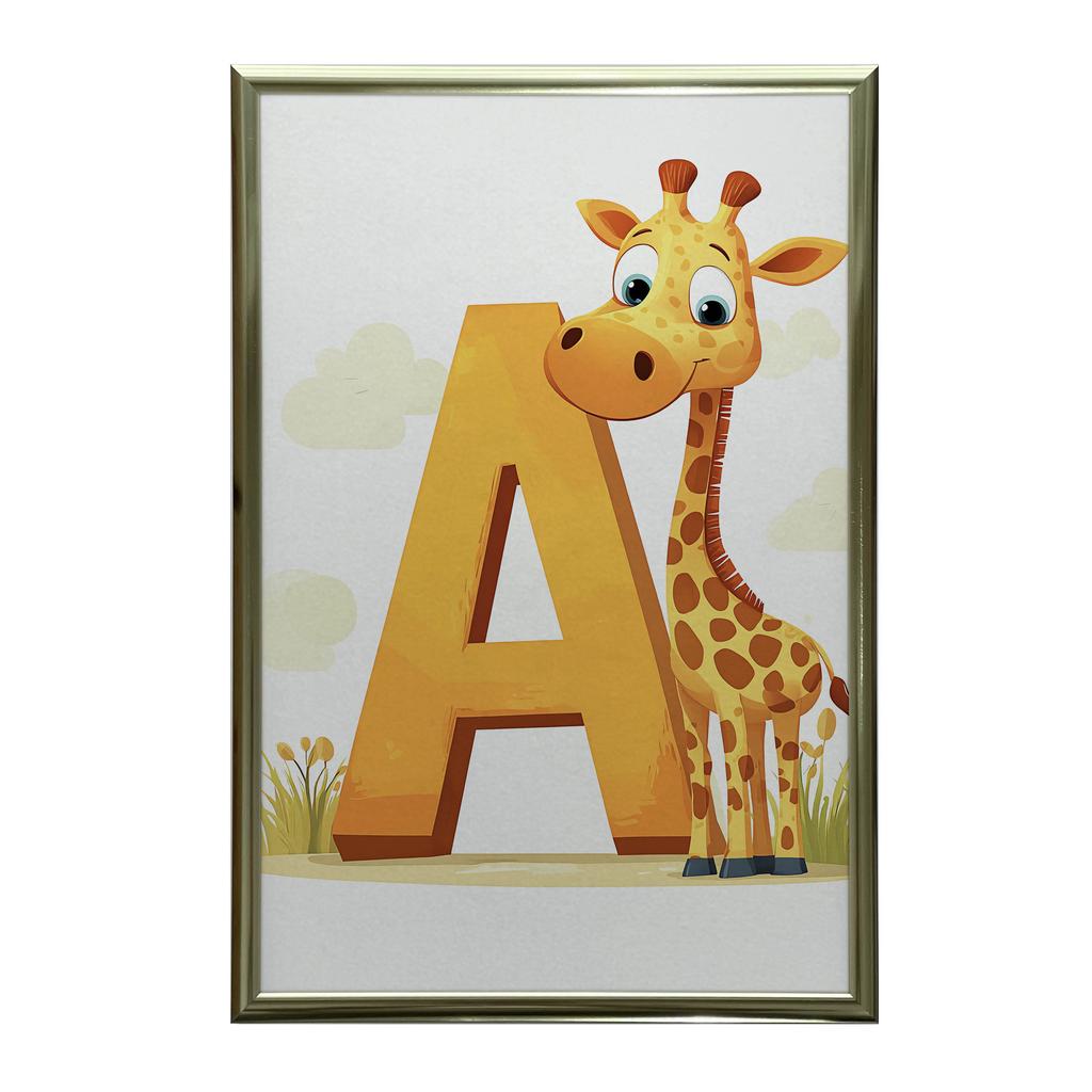 Plakat Żyrafowa Przygoda Plakat Żyrafowa Przygoda, 70X100 Cm, Bez Ramy, Płótno Premium Na Blejtramie