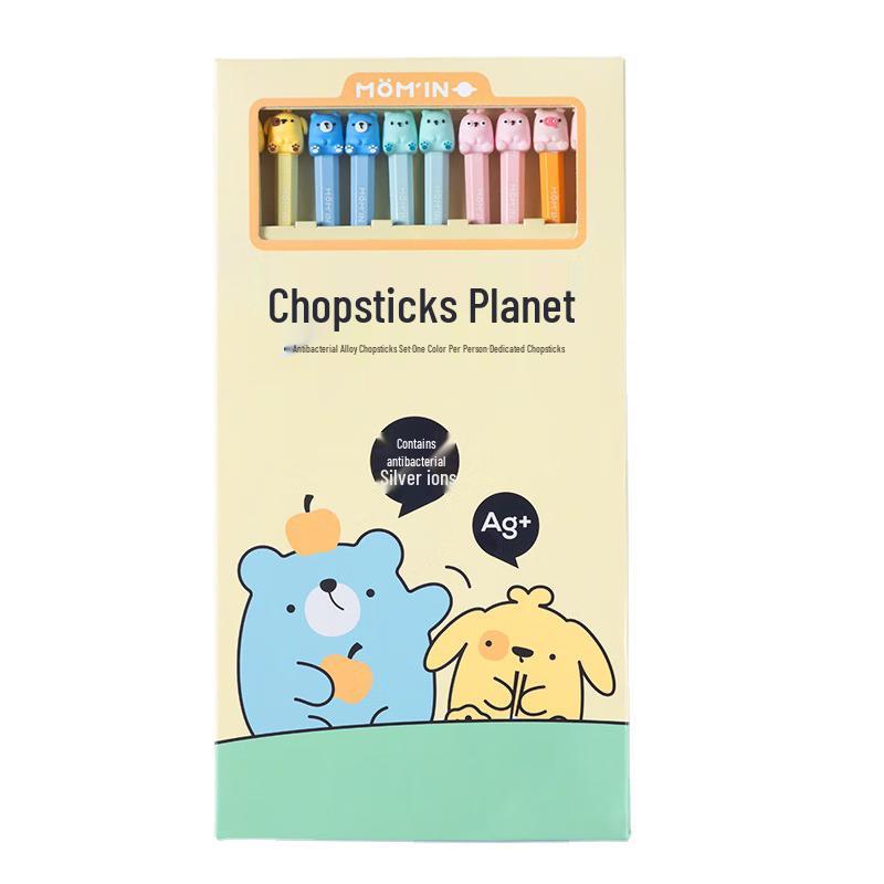 Bamboo Cartoon Antibacterial Chopsticks - 15 Pairs Set
