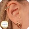 30 Paar klobige goldene Creolen für Damen, Multipack Schmuck für Geschenk | Mehrere Stile, zum Stapeln, leicht, 14K Gold-beschichtet, Hypoallergen,