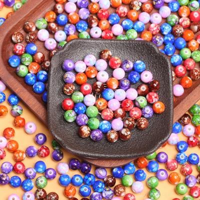 50 szt. 8mm akrylowe kolorowe małe okrągłe luźne koraliki na naszyjnik bransoletka tworzenie modnych akcesoriów rzemieślniczych