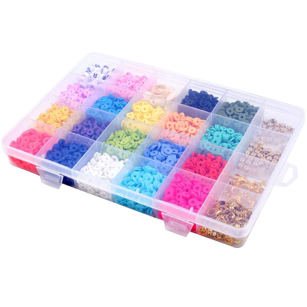 3800pc Soft Ceramic Beads Soft Ceramics Flat Round Polymer Beads Diy Jewelry Combination Set