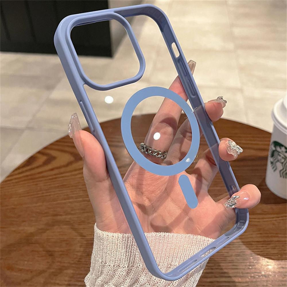 iphone 17 Transparent Magsafe Magnetic Case For iPhone 16 15 14 13 12 11 Pro Max Plus mini Wireless Charging Hard Protect Cover