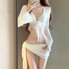 Swimsuit Women's Split Four-piece Bikini Long-sleeved Sexy and Thin Small Breasts Gather Seaside Vacation Swimsuit