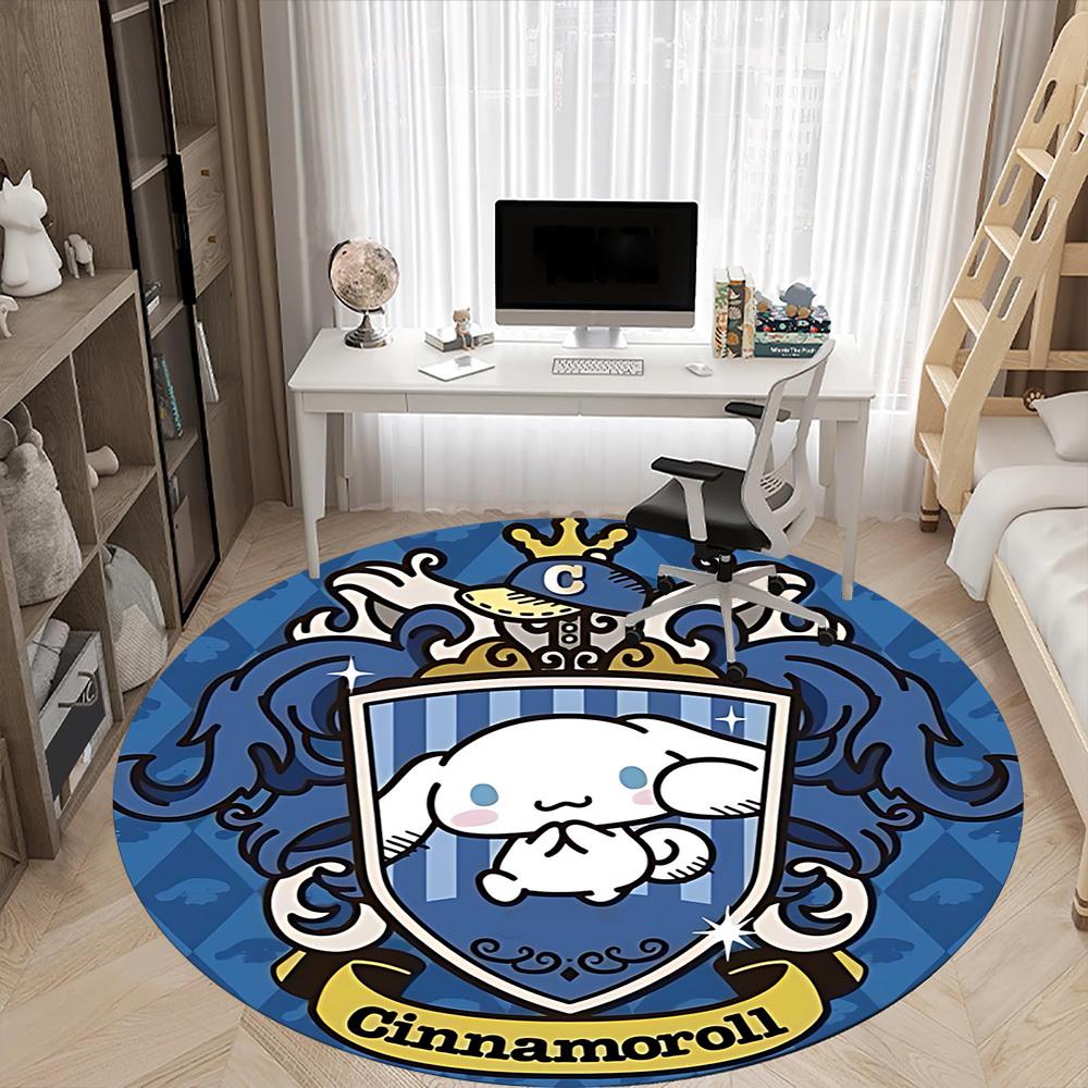 1 Stück Cinnamoroll Stuhlteppich für das Büro, rutschfest, maschinenwaschbarer Teppich für das Büro, Raum-Ferien Dekoration für Weihnachten, Geburtstag Polyester