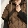 Herbst Winter Locker Kapuzen Daunenweste Doppelreißverschluss Verdicken Weste Oberbekleidung Damen Daunen Warme Weste