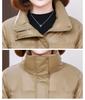 Women's 2024 Winter Korean Style Stand-Up Collar Plus Size Warm Down Jacket for Middle-Aged and Elderly